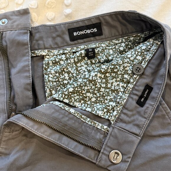 Bonobos Men's Grey Khaki Shorts Size 33 - Picture 2 of 3